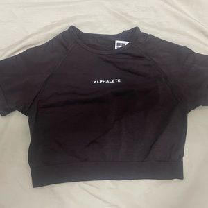 Alphalete Amplify Chocolate Crop Top Size Small